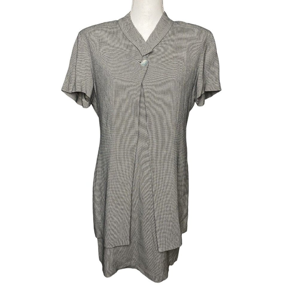 Vintage Scarlet Women’s Houndstooth Dress Black White Made In Usa Size 8